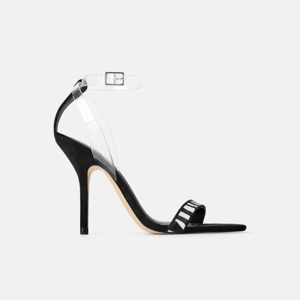 ZARA BNWT Vinyl and Animal Print Sandals - Picture 3 of 8